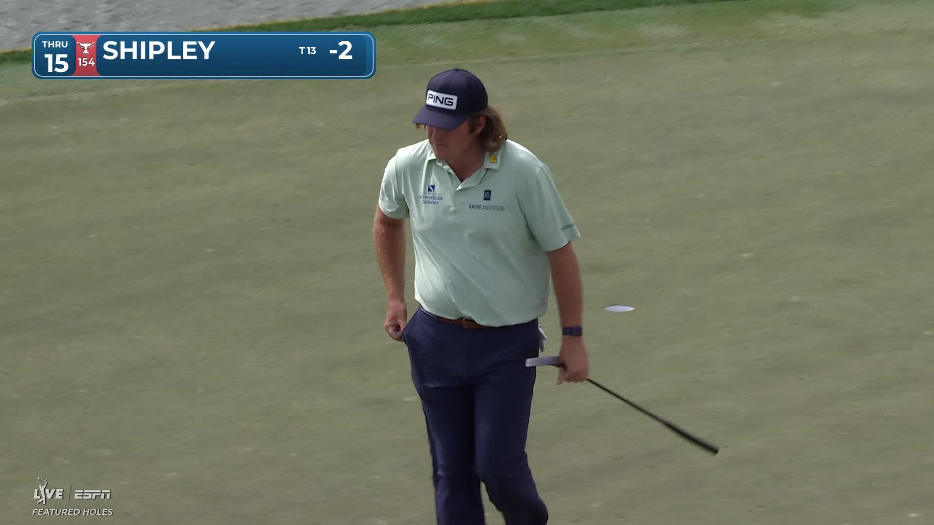 Neal Shipley sinks 7-foot birdie putt on No. 15 at Cognizant Classic