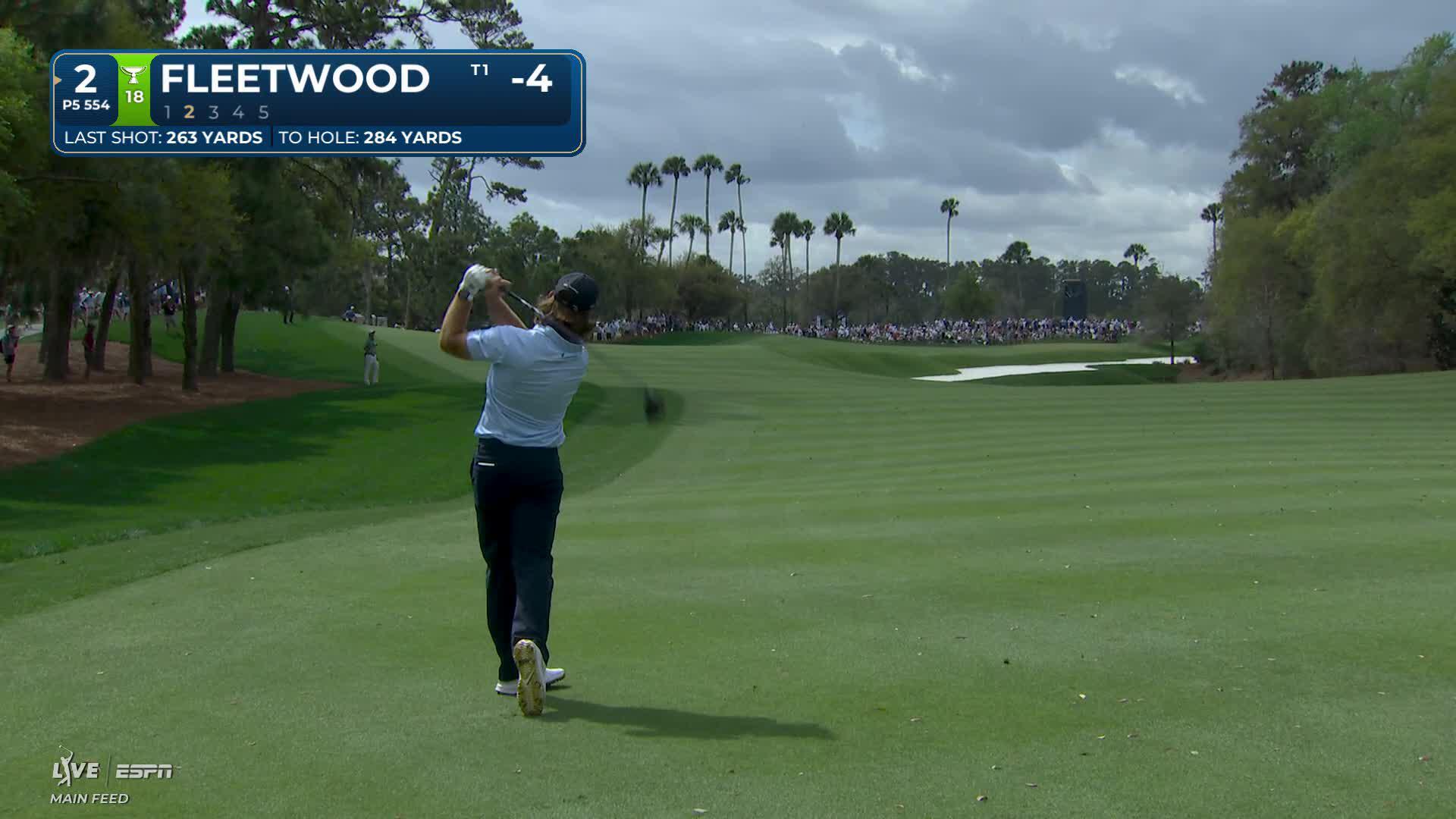 Tommy Fleetwood sinks 4-foot birdie putt on No. 2 at THE PLAYERS