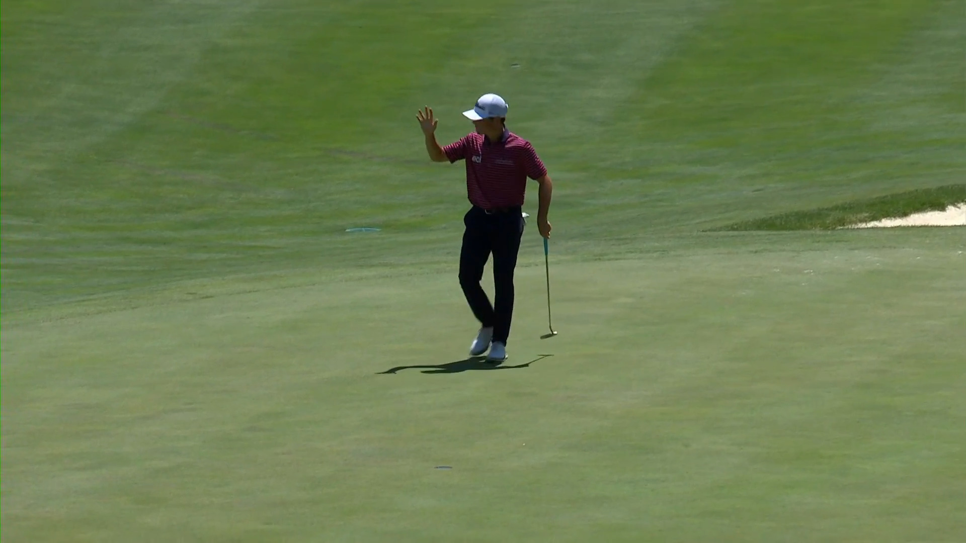 Patrick Flavin sinks 21-foot par putt on No. 17 at John Deere