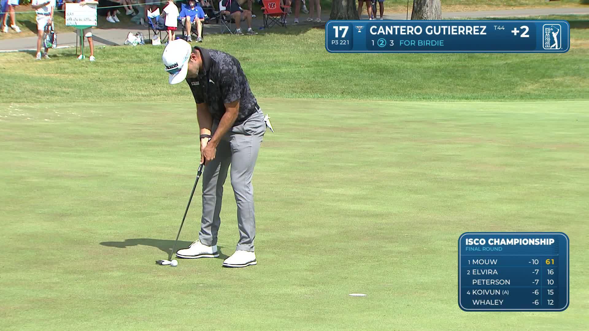 Ivan Cantero Gutierrez makes birdie on No. 17 at ISCO Championship